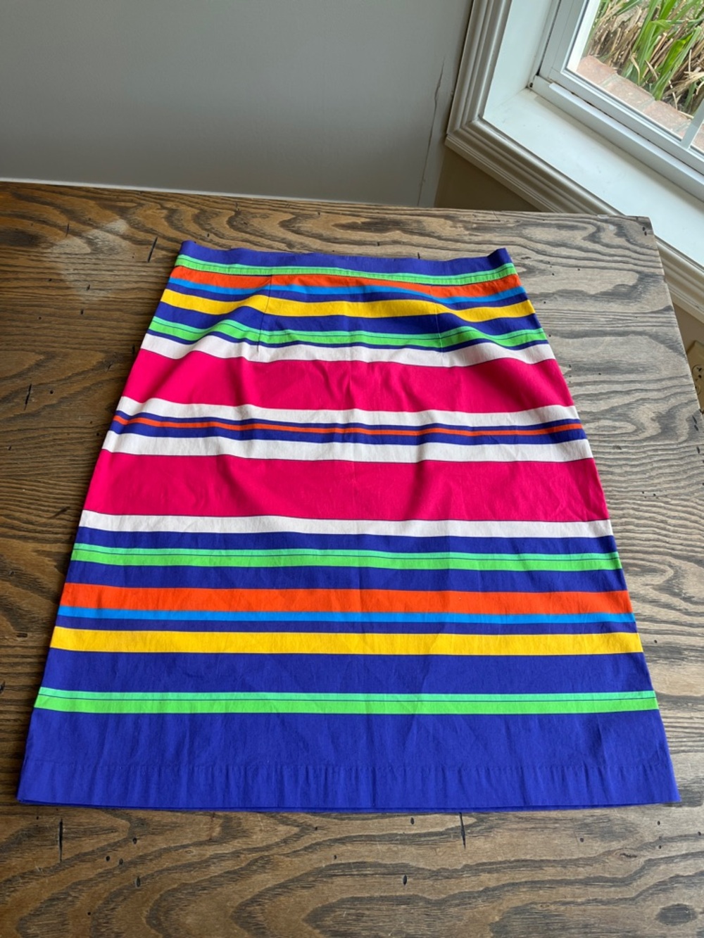 Frances Valentine Striped Pencil Skirt - Pink, Blue & Multicolor cotton size 6-8